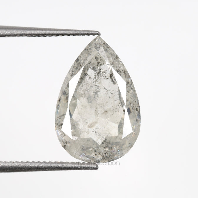 3.41 CT, 11.4 X 7.7 MM | Salt And Pepper Pear Cut Diamond - Minimal Carbon
