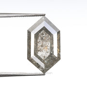 4.67 CT, 15.0 X 8.5 MM | Salt And Pepper Diamond | Hexagon Cut Diamond - Minimal Carbon