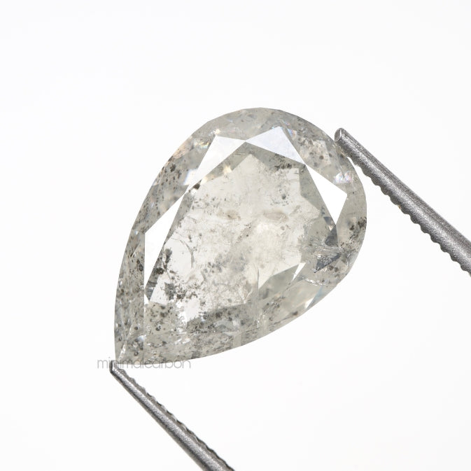3.41 CT, 11.4 X 7.7 MM | Salt And Pepper Pear Cut Diamond - Minimal Carbon