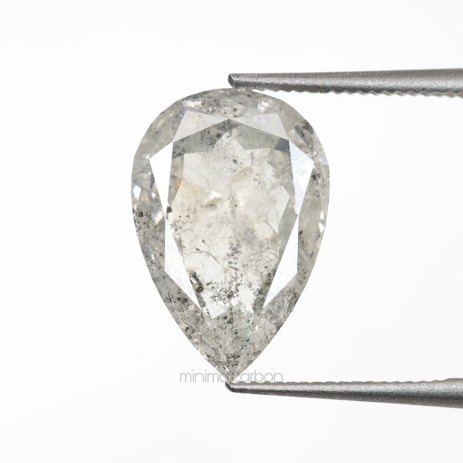 3.41 CT, 11.4 X 7.7 MM | Salt And Pepper Pear Cut Diamond - Minimal Carbon