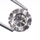 0.62 CT, 5.3 MM | Salt And Pepper Round Brilliant Cut Diamond - Minimal Carbon