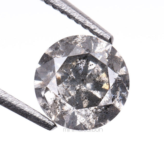 0.62 CT, 5.3 MM | Salt And Pepper Round Brilliant Cut Diamond - Minimal Carbon