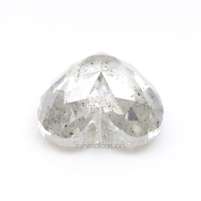 3.06 CT, 8.5 X 9.1 MM | Salt And Pepper Heart Shape Diamond - Minimal Carbon