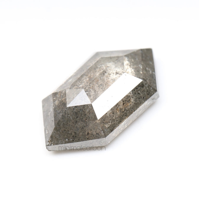 4.67 CT, 15.0 X 8.5 MM | Salt And Pepper Diamond | Hexagon Cut Diamond - Minimal Carbon