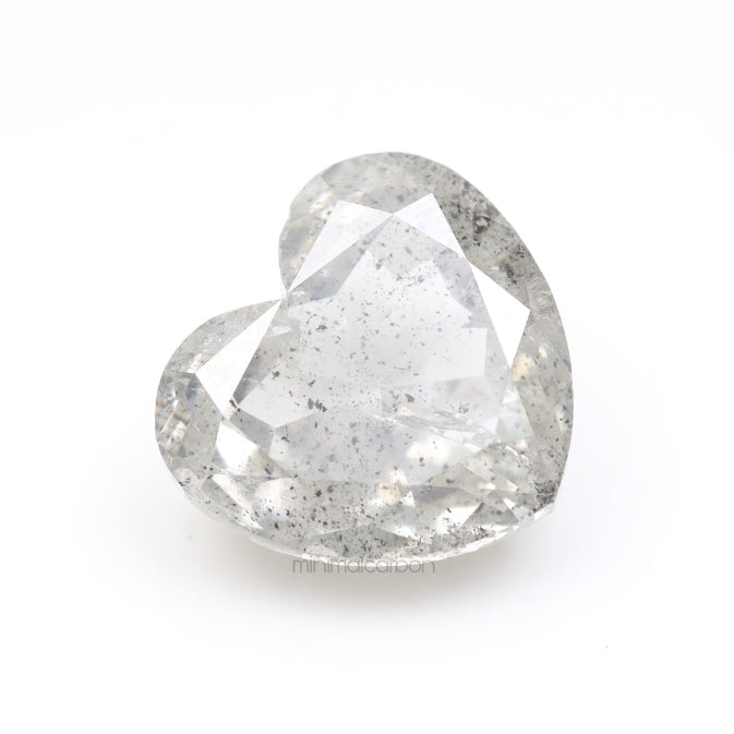 3.06 CT, 8.5 X 9.1 MM | Salt And Pepper Heart Shape Diamond - Minimal Carbon