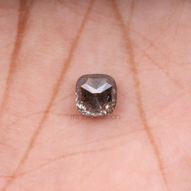 1.71 CT, 6.0 X 6.0 MM | Salt And Pepper Cushion Cut Diamond - Minimal Carbon