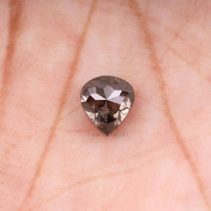 1.61 CT, 7.0 X 6.3 MM | Salt And Pepper Pear Cut Diamond