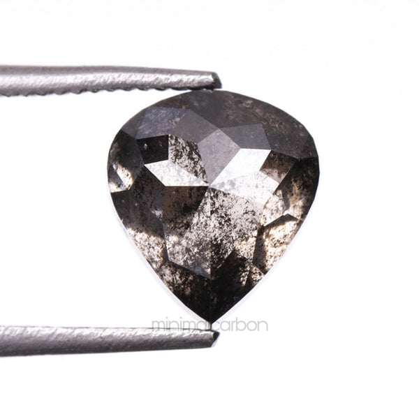 1.61 CT, 7.0 X 6.3 MM | Salt And Pepper Pear Cut Diamond