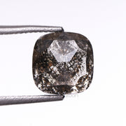 1.71 CT, 6.0 X 6.0 MM | Salt And Pepper Cushion Cut Diamond - Minimal Carbon