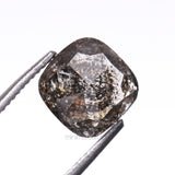 1.71 CT, 6.0 X 6.0 MM | Salt And Pepper Cushion Cut Diamond - Minimal Carbon