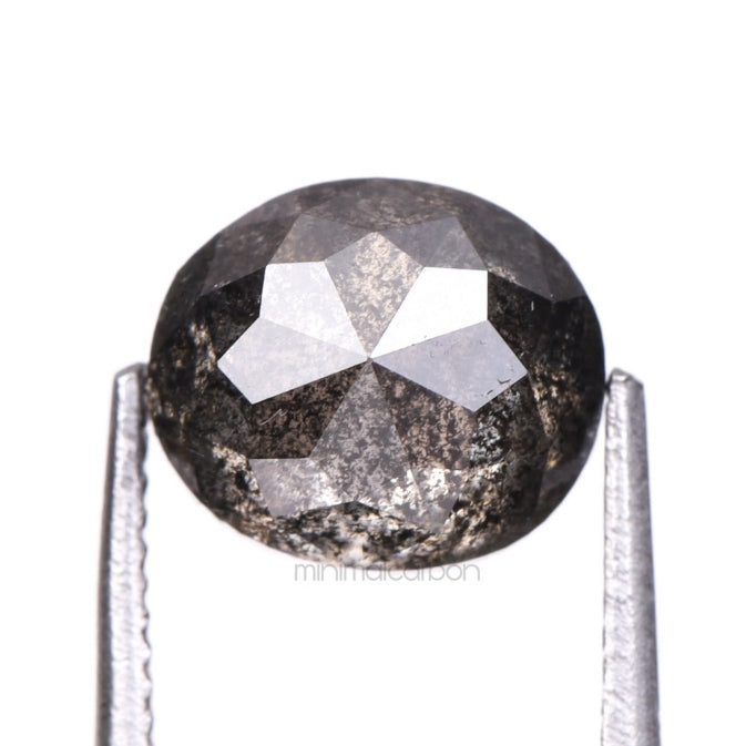 1.37 CT, 6.7 X 5.8 MM | Salt And Pepper Oval Cut Diamond