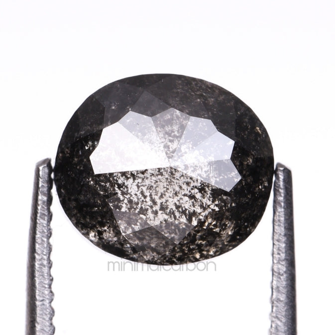 1.67 CT, 6.8 X 6.0 MM | Salt And Pepper Oval Cut Diamond