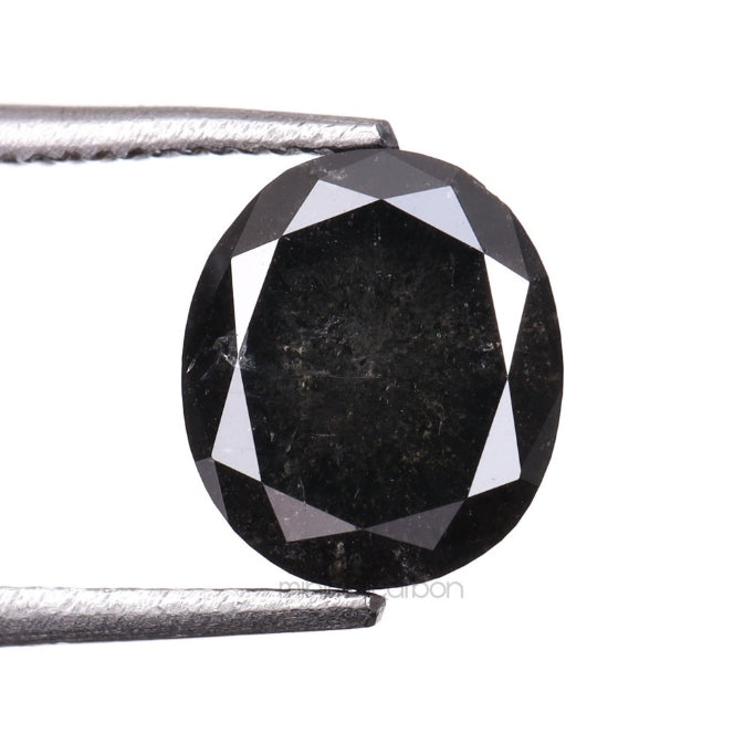 1.37 CT, 6.7 X 5.8 MM | Salt And Pepper Oval Cut Diamond
