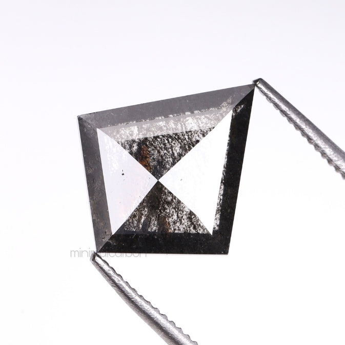 1.91 CT, 11.4 X 10.0 MM | Salt And Pepper Kite Cut Diamond - Minimal Carbon
