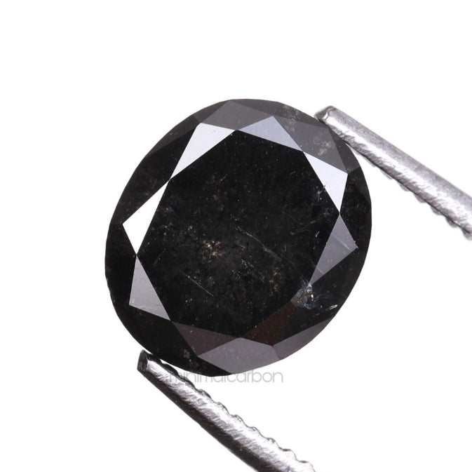 1.37 CT, 6.7 X 5.8 MM | Salt And Pepper Oval Cut Diamond