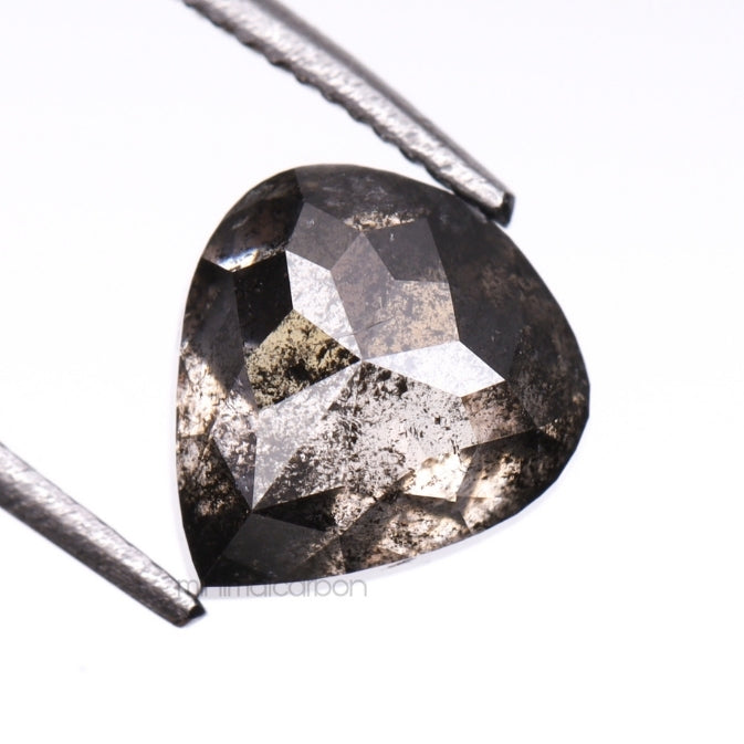 1.61 CT, 7.0 X 6.3 MM | Salt And Pepper Pear Cut Diamond