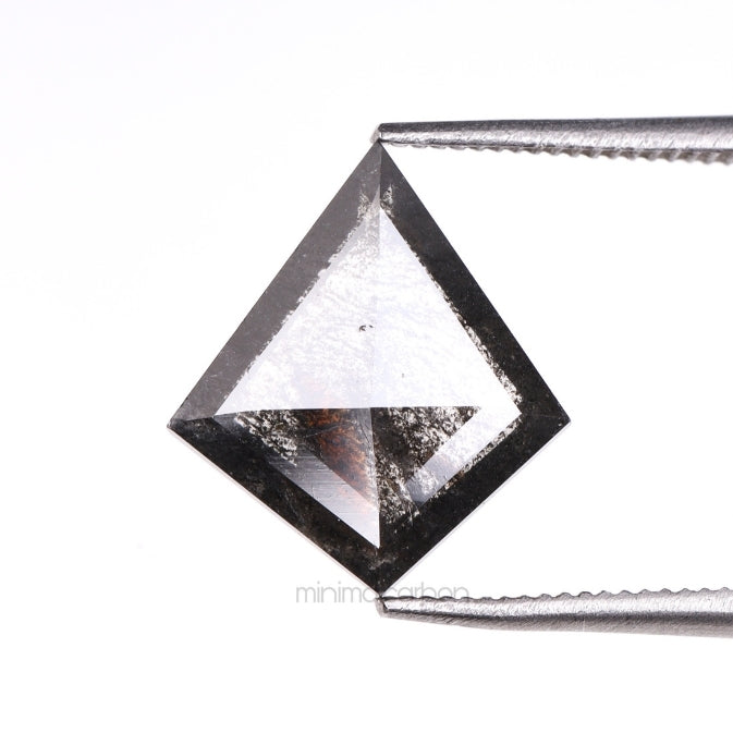 1.91 CT, 11.4 X 10.0 MM | Salt And Pepper Kite Cut Diamond - Minimal Carbon