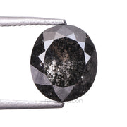 1.67 CT, 6.8 X 6.0 MM | Salt And Pepper Oval Cut Diamond
