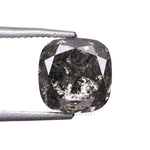 1.71 CT, 6.0 X 6.0 MM | Salt And Pepper Cushion Cut Diamond - Minimal Carbon