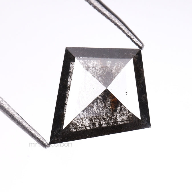 1.91 CT, 11.4 X 10.0 MM | Salt And Pepper Kite Cut Diamond - Minimal Carbon