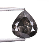 1.61 CT, 7.0 X 6.3 MM | Salt And Pepper Pear Cut Diamond