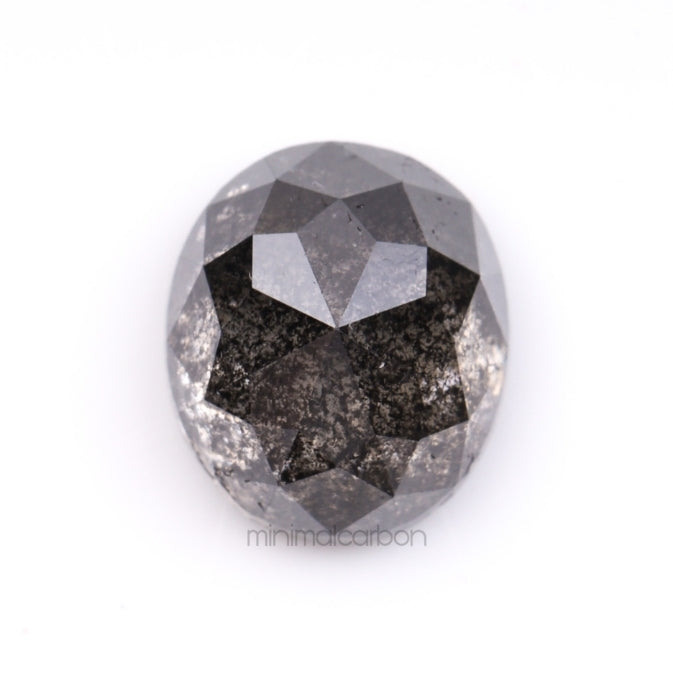 1.37 CT, 6.7 X 5.8 MM | Salt And Pepper Oval Cut Diamond