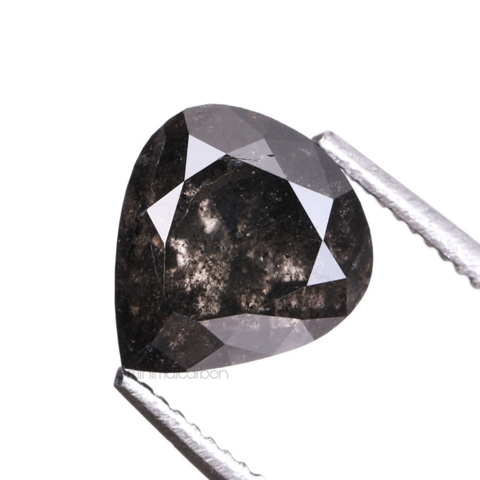 1.61 CT, 7.0 X 6.3 MM | Salt And Pepper Pear Cut Diamond