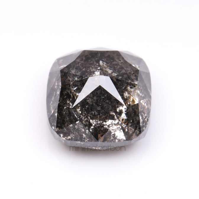 1.71 CT, 6.0 X 6.0 MM | Salt And Pepper Cushion Cut Diamond - Minimal Carbon