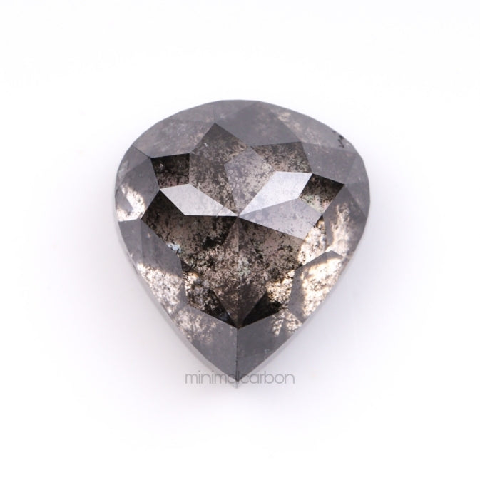 1.61 CT, 7.0 X 6.3 MM | Salt And Pepper Pear Cut Diamond