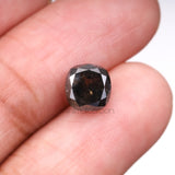2.57 CT, 7.1 X 6.9 MM | Salt And Pepper Cushion Cut Diamond