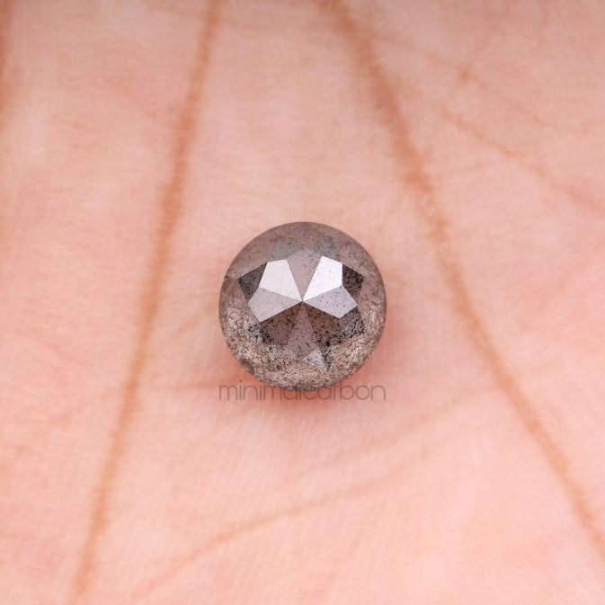 1.81 CT, 6.6 MM | Salt And Pepper Round Rose Cut Diamond