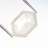 2.65 CT, 11.9 X 7.7 MM | Salt And Pepper Hexagon Cut Diamond - Minimal Carbon