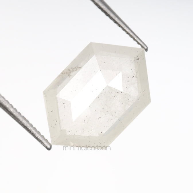 2.65 CT, 11.9 X 7.7 MM | Salt And Pepper Hexagon Cut Diamond - Minimal Carbon