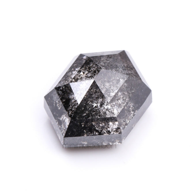 1.73 CT, 8.0 X 5.7 MM | Salt And Pepper Hexagon Cut Diamond