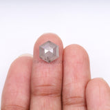 3.35 CT, 10.5 X 9.0 MM | Salt And Pepper Hexagon Cut Diamond