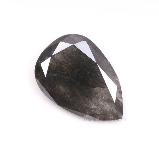 1.52 CT, 10.5 X 7.3 MM | Salt And Pepper Pear Cut Diamond