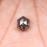 1.29 CT, 6.7 X 5.5 MM | Salt And Pepper Hexagon Cut Diamond - Minimal Carbon
