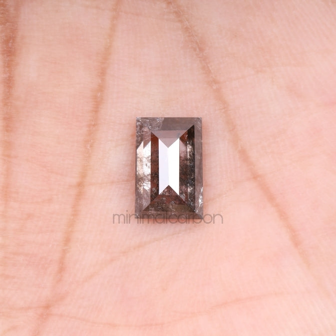 1.57 CT, 8.5 X 5.7 MM | Salt And Pepper Baguette Cut Diamond