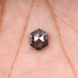0.97 CT, 6.8 X 5.5 MM | Salt And Pepper Diamond | Hexagon Cut Diamond - Minimal Carbon