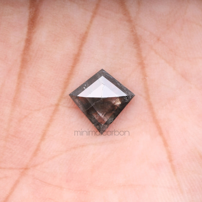 1.97 CT, 9.9 X 9.8 MM | Salt And Pepper Kite Cut Diamond - Minimal Carbon