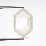 2.65 CT, 11.9 X 7.7 MM | Salt And Pepper Hexagon Cut Diamond - Minimal Carbon
