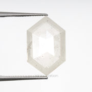2.65 CT, 11.9 X 7.7 MM | Salt And Pepper Hexagon Cut Diamond - Minimal Carbon