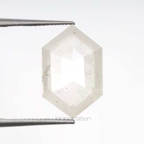 2.65 CT, 11.9 X 7.7 MM | Salt And Pepper Hexagon Cut Diamond - Minimal Carbon