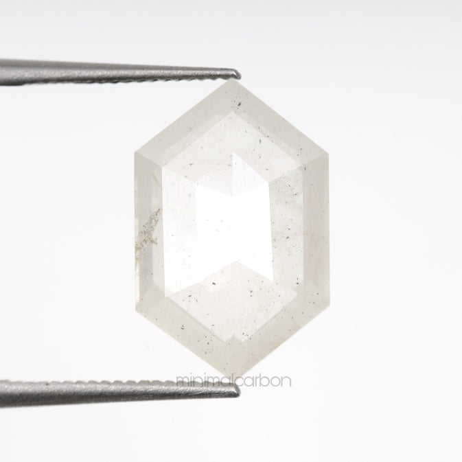 2.65 CT, 11.9 X 7.7 MM | Salt And Pepper Hexagon Cut Diamond - Minimal Carbon
