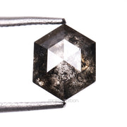 1.29 CT, 6.7 X 5.5 MM | Salt And Pepper Hexagon Cut Diamond - Minimal Carbon