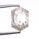1.12 CT, 7.6 X 5.3 MM | Salt And Pepper Hexagon Cut Diamond - Minimal Carbon