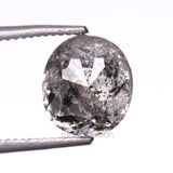 1.75 CT, 6.6 X 5.9 MM | Salt And Pepper Oval Cut Diamond