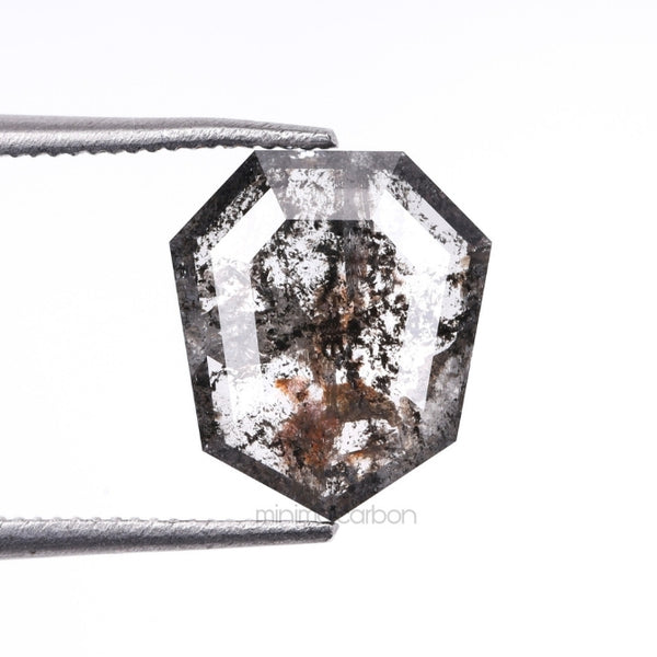 1.61 CT, 9.5 X 8.3 MM | Salt And Pepper Shield Cut Diamond