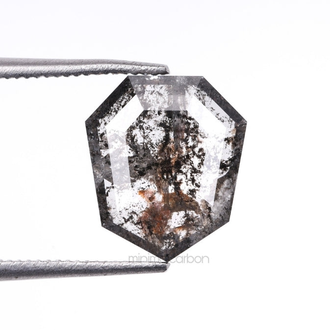 1.61 CT, 9.5 X 8.3 MM | Salt And Pepper Shield Cut Diamond