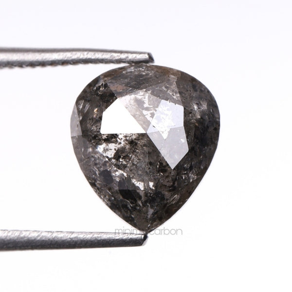 1.56 CT, 7.7 X 6.7 MM | Salt And Pepper Pear Cut Diamond